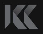 Логотип Kitkar Pro: монограмма из двух букв K серого цвета на тёмном фоне