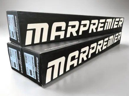 Фирменная упаковка плёнки MARPREMIER: чёрные коробки с белой надписью MARPREMIER